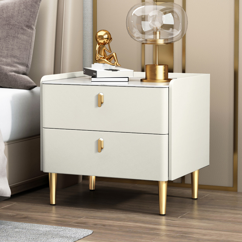 Light bedside cabinet with two drawers
